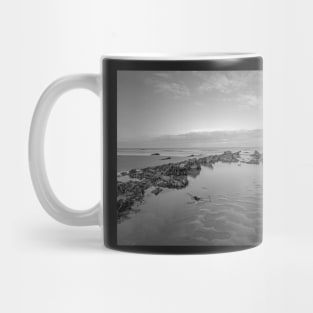 Rock pool on the sandy beach in Cromer, Norfolk Mug